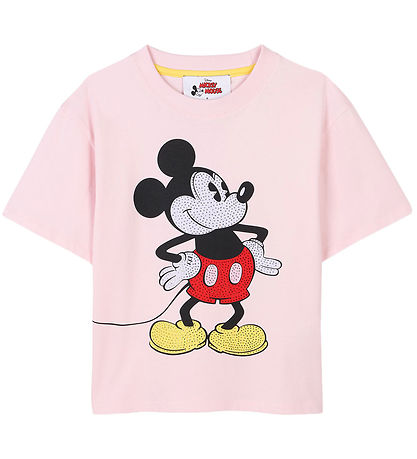 Das Marc Jacobs T-Shirt - Rosa m. Mickey Mouse/Strassstein