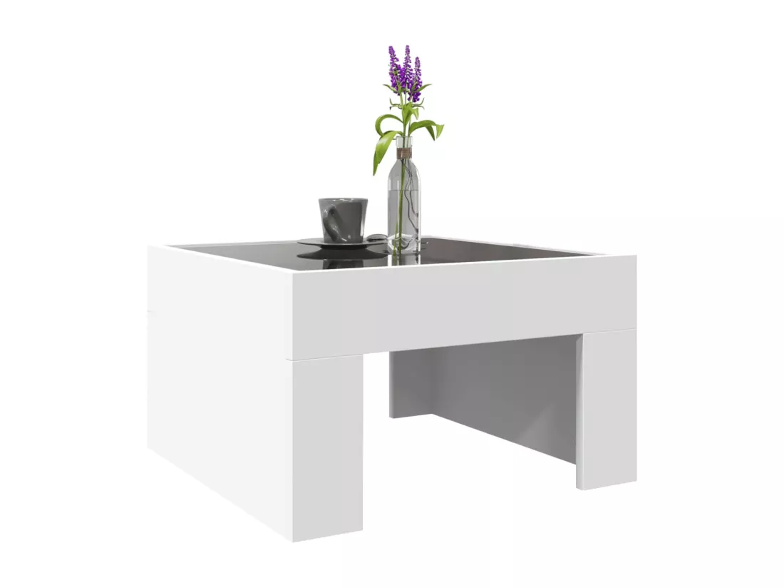 Table basse avec LED infini blanc 50x50x30 cm