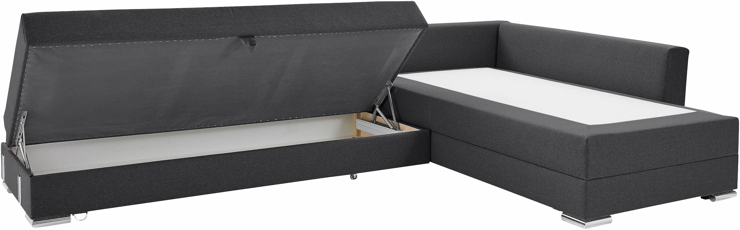 INOSIGN Ecksofa »Night & Day L-Form, B: 324 cm« mit Bettfunktion, Bettkasten & 3 Zierkissen, Boxspringbett 180x200 cm