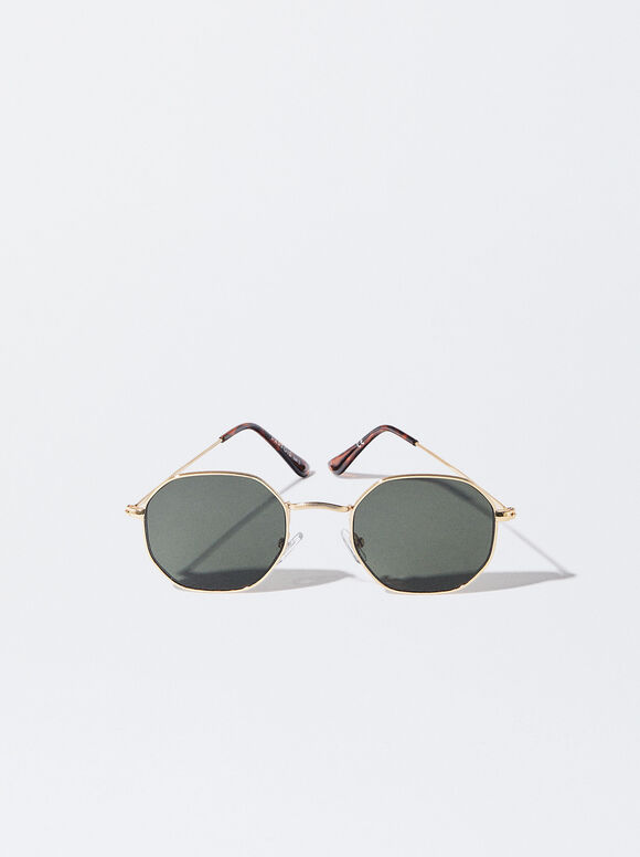 Gafas De Sol Hexagonales - Dourado