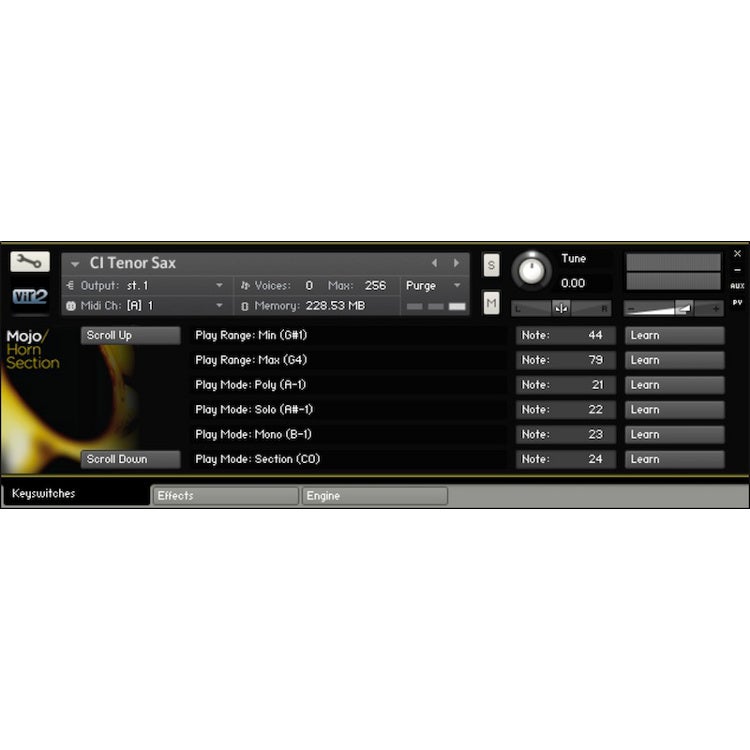 VIR2 MOJO Horn Section software plug-in