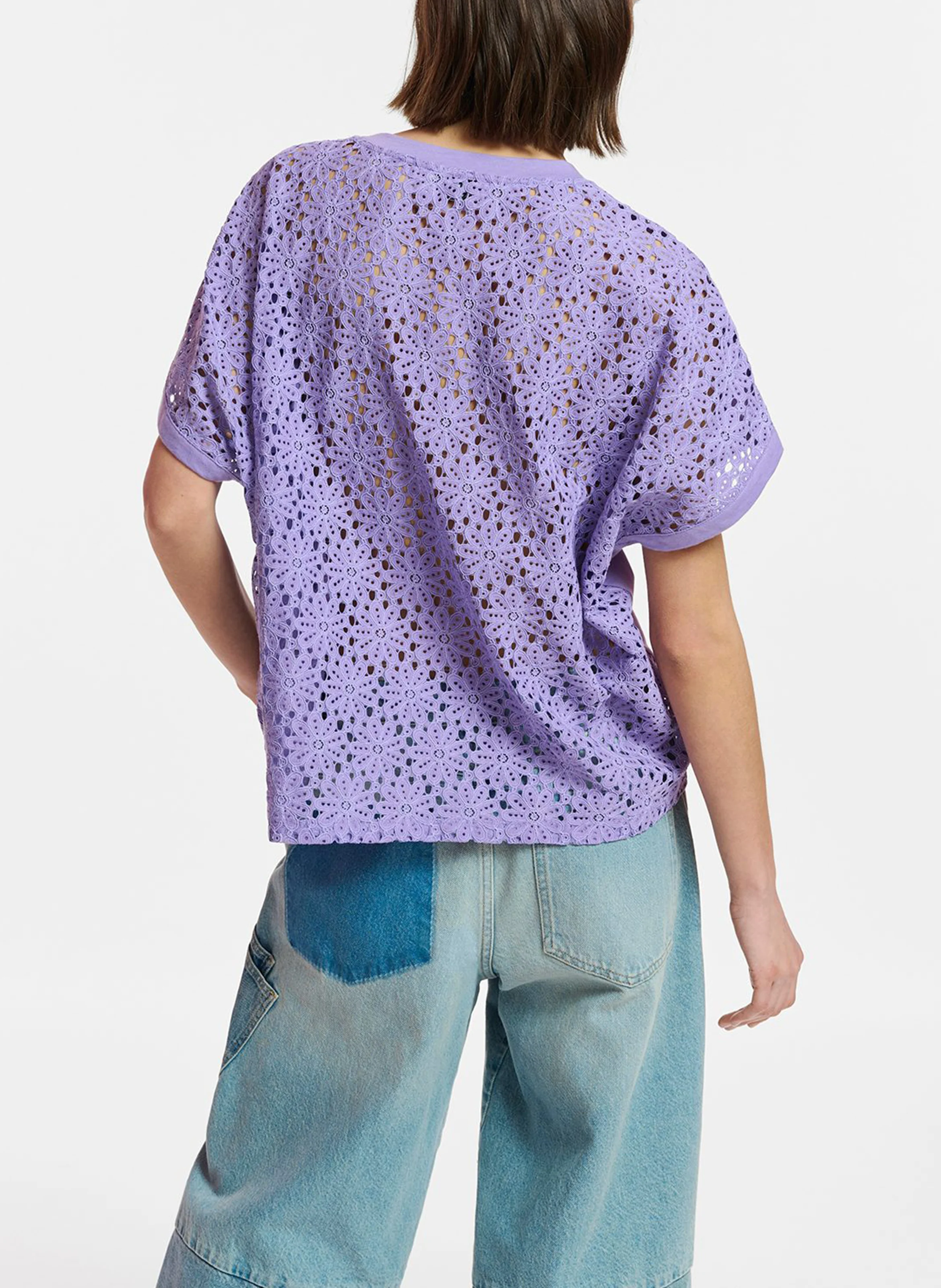 GERB - Tee-shirt ample col rond en coton bio | Violet