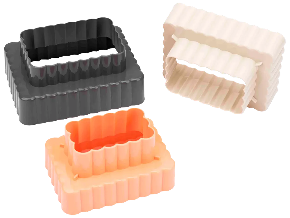 Udstiksform firkant 3-pak - assorterede farver