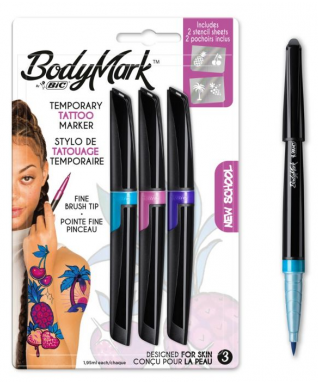 Bic Tattoo Marker New 3 stiften + 2 vellen 1set