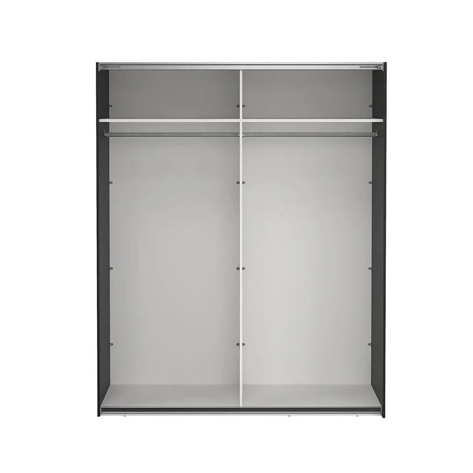 Hioshop Como schuifdeurkast 2 deuren 180x220cm mat zwart