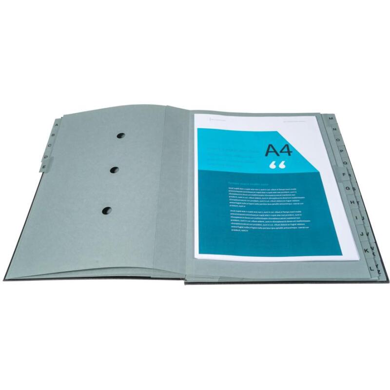 Trieur rigide Ordonator alphabétique dos extensible 24 compartiments A à Z - Noir