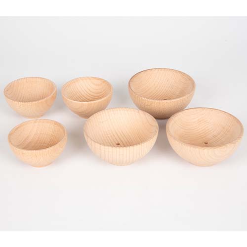 Tickit houten bakjes naturel - Ø 7 cm - 3st