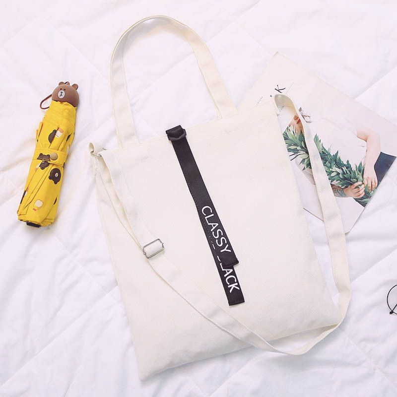 Minafox - Canvas Tote Bag met Letterband