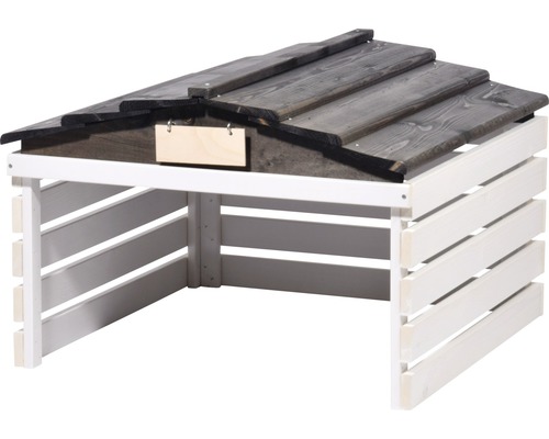 Robotmaaiergarage met bord 78,5 x 74 x 52,5 cm wit