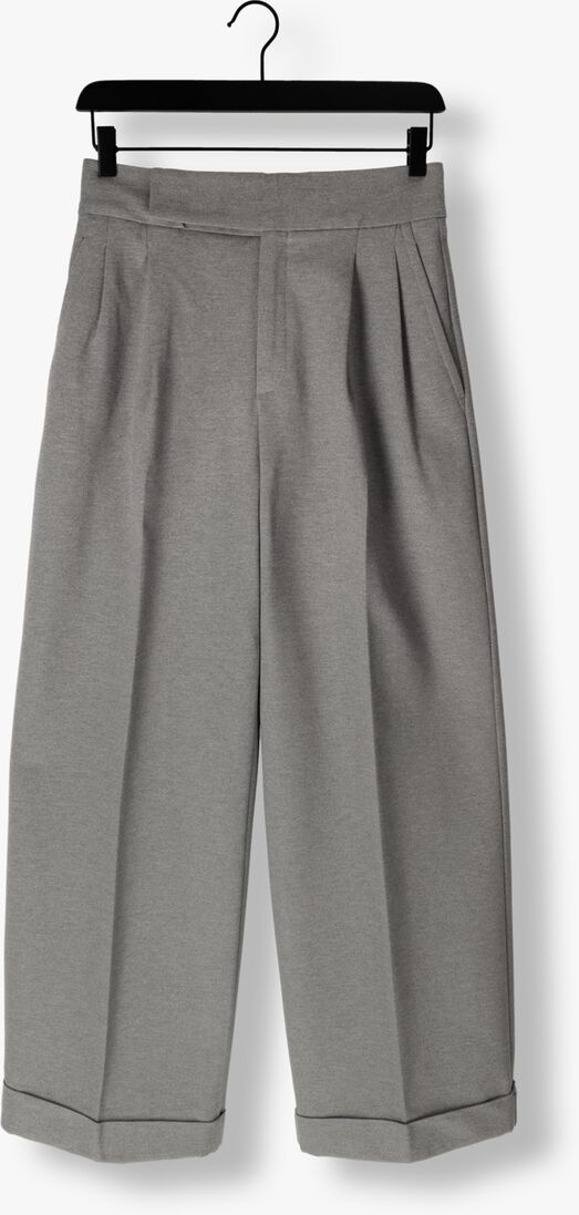 VANILIA grijze vanilia wijde broek punto pleated wide