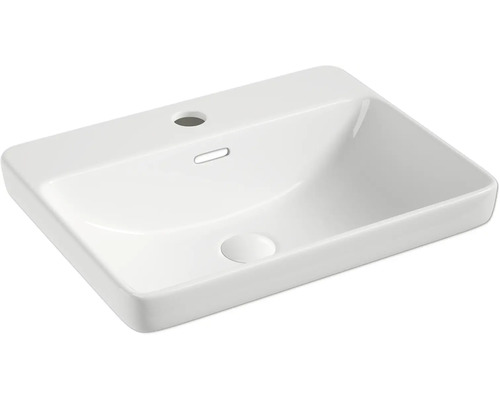 form&style KUIU inbouwwastafel 48 x 38 cm hoogglans wit inclusief keramische afvoerplug