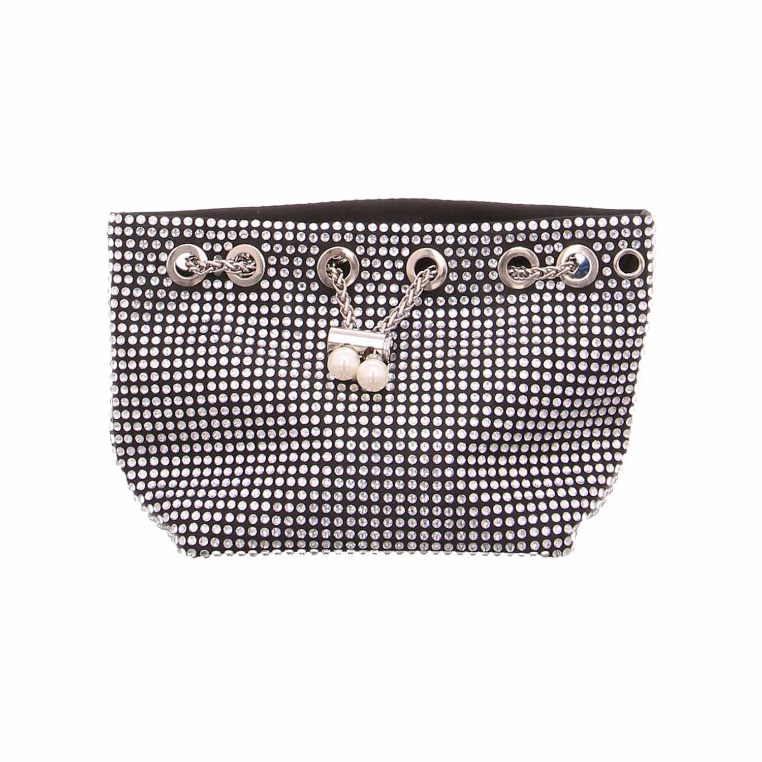 LA STRADA Clutch / Abendtasche Silber Textil
