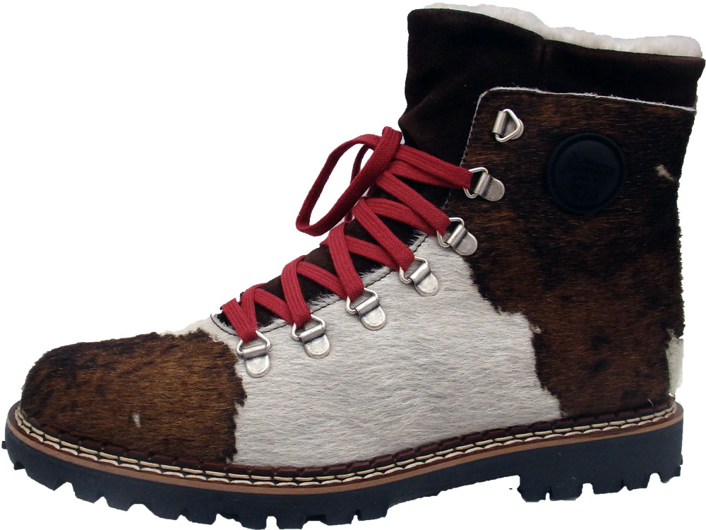 Ammann Stiefel Splügen Fell braun/weiss