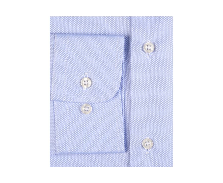 Chemise coton twill bleue - Col italien - CLAUDIO