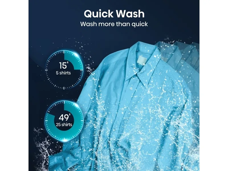 Hisense Vaskemaskine - WF5S1045BW BK040, Front-læsning, 10,5 kg, B, 72 dB, 1400 rpm, A