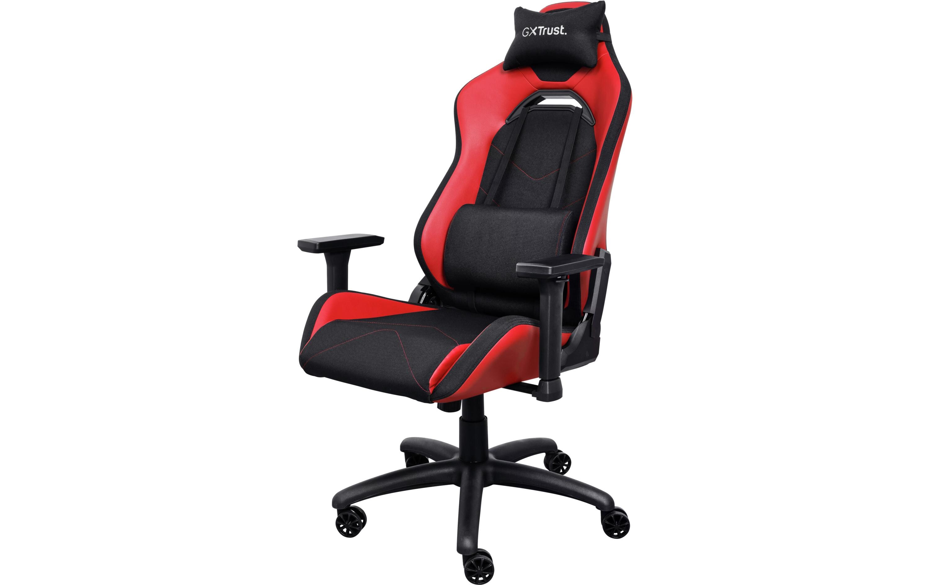 Gaming-Stuhl GXT 714 RUYA Rot/Schwarz<br>Komfortabler, vollständig einstellbarer Gaming-Stuhl, hergestellt aus recycelten Materialien