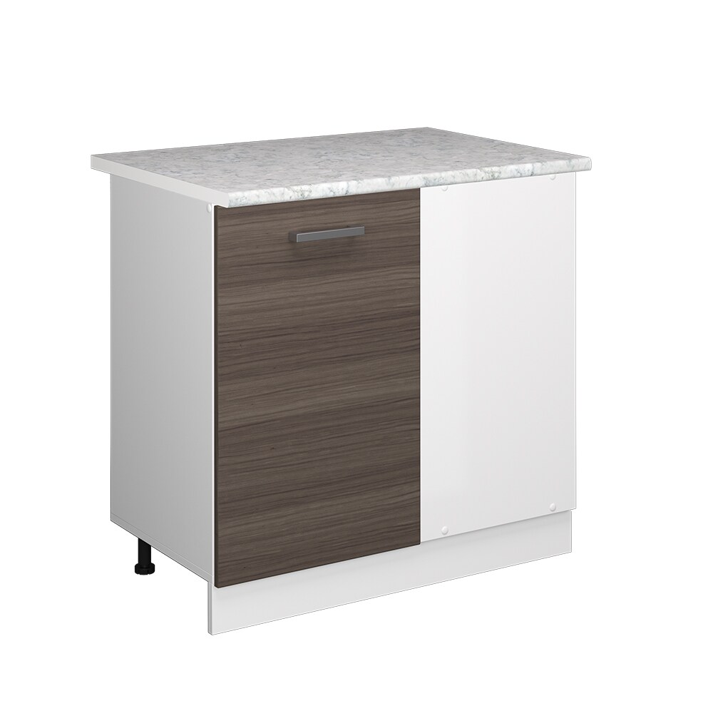 Vicco Eckunterschrank Küchenschrank Küchenzeile R-Line 86 cm Weiß Edelgrau Tür Arbeitsplatte