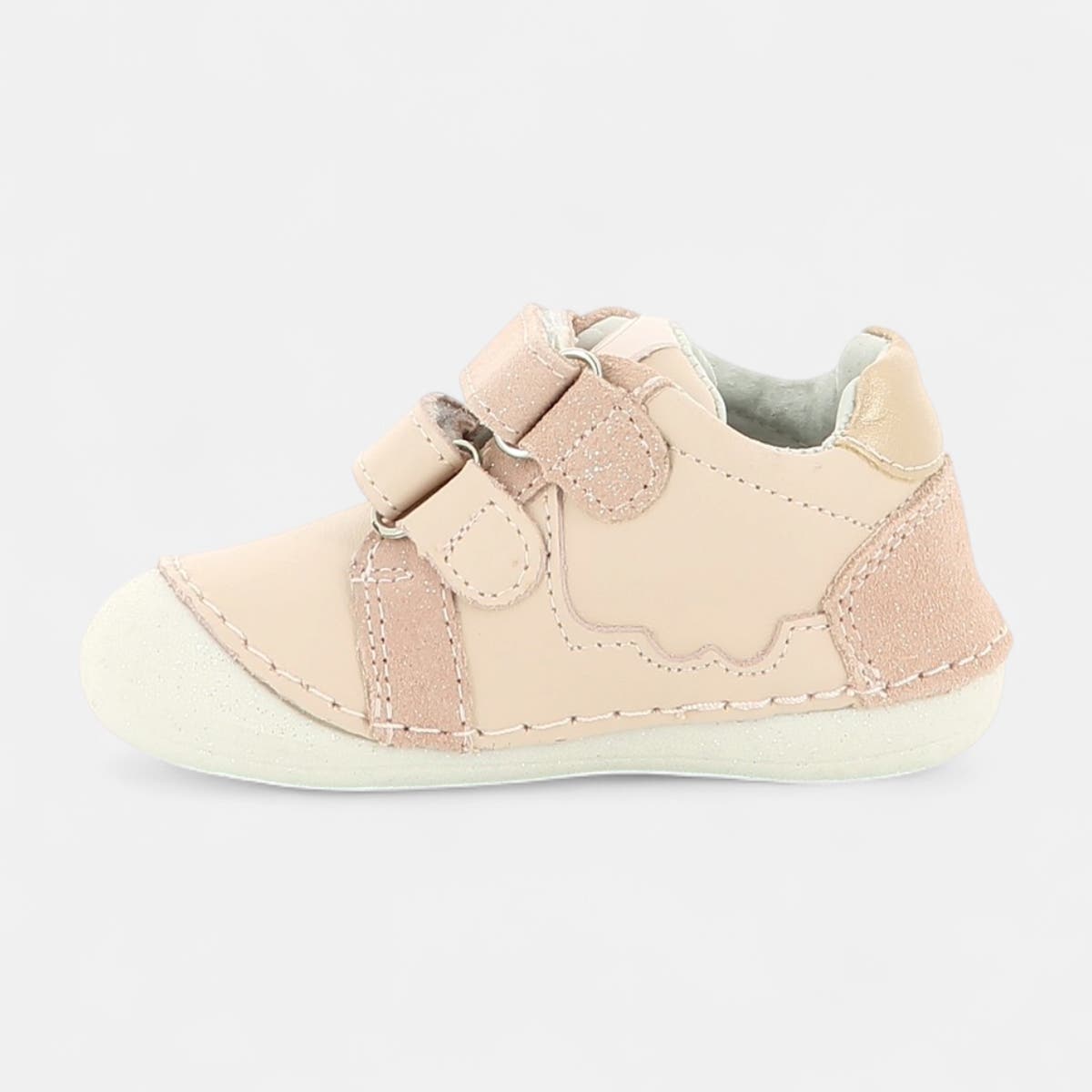Baskets hautes Bébé fille en cuir rose
