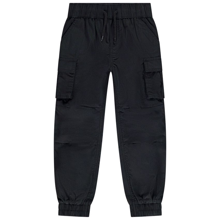 Pantalon cargo style parachute à poches pour garçon - Noir