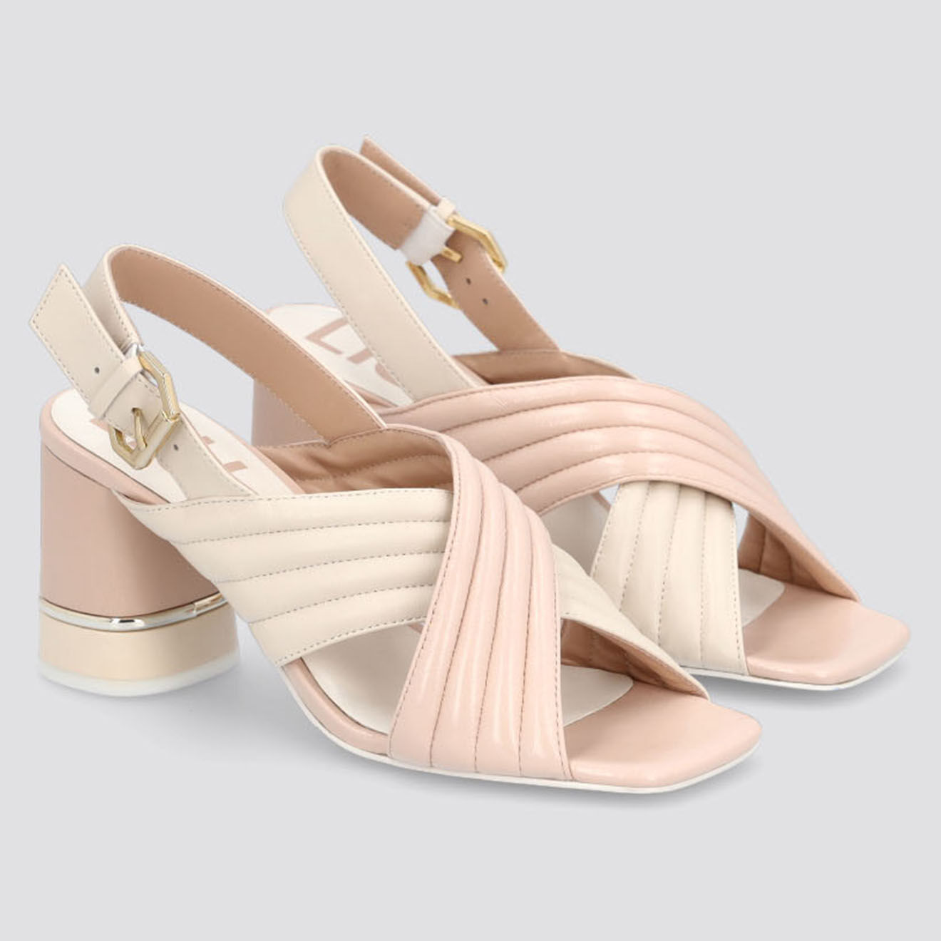 Liu-Jo Sandales en Cuir Nice beige/rose -Talon 6 cm
