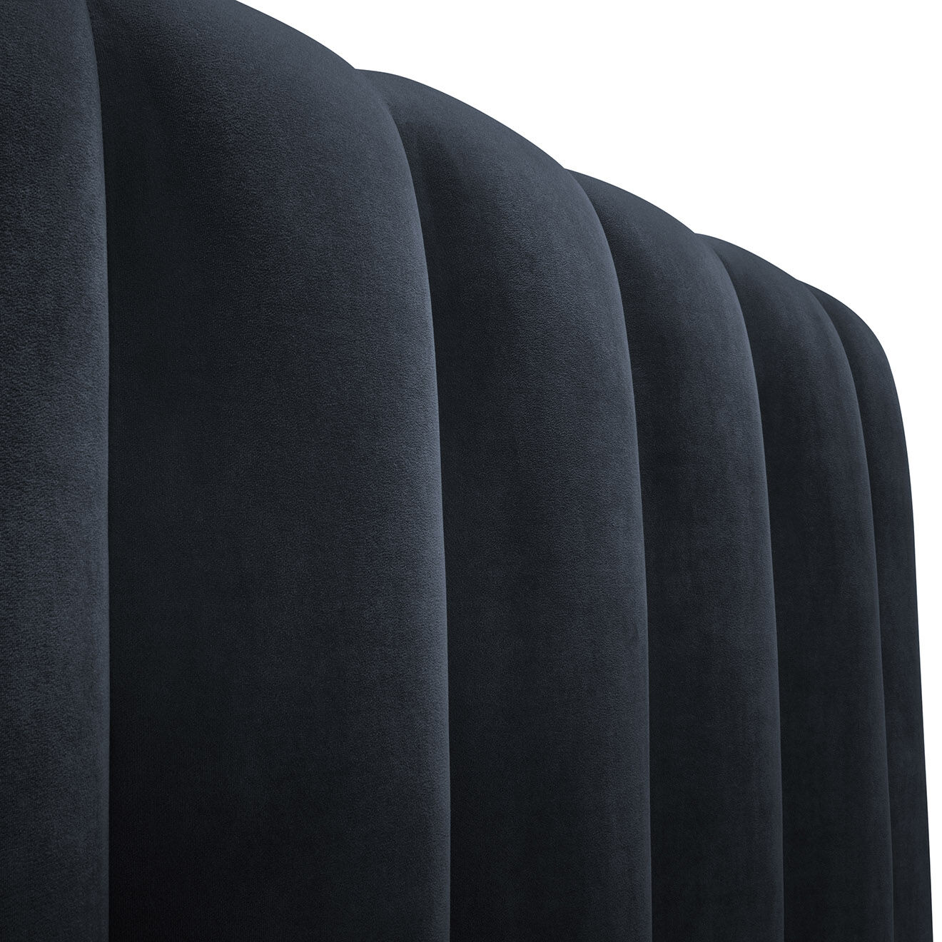Milo Casa Lit Coffre en Velours avec Tête de Lit Gina bleu foncé - 180x200 cm