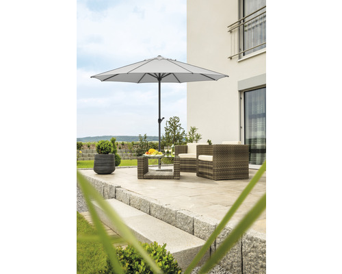 Schneider Adria tuinparasol, Ø 350 cm, rond, zilvergrijs