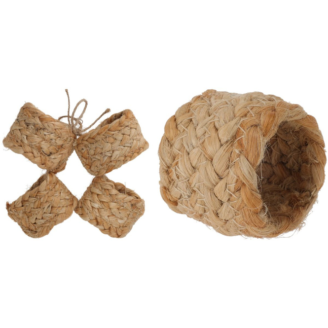 4er Set Serviettenringe - aus Jute - ø ca. 4 cm
