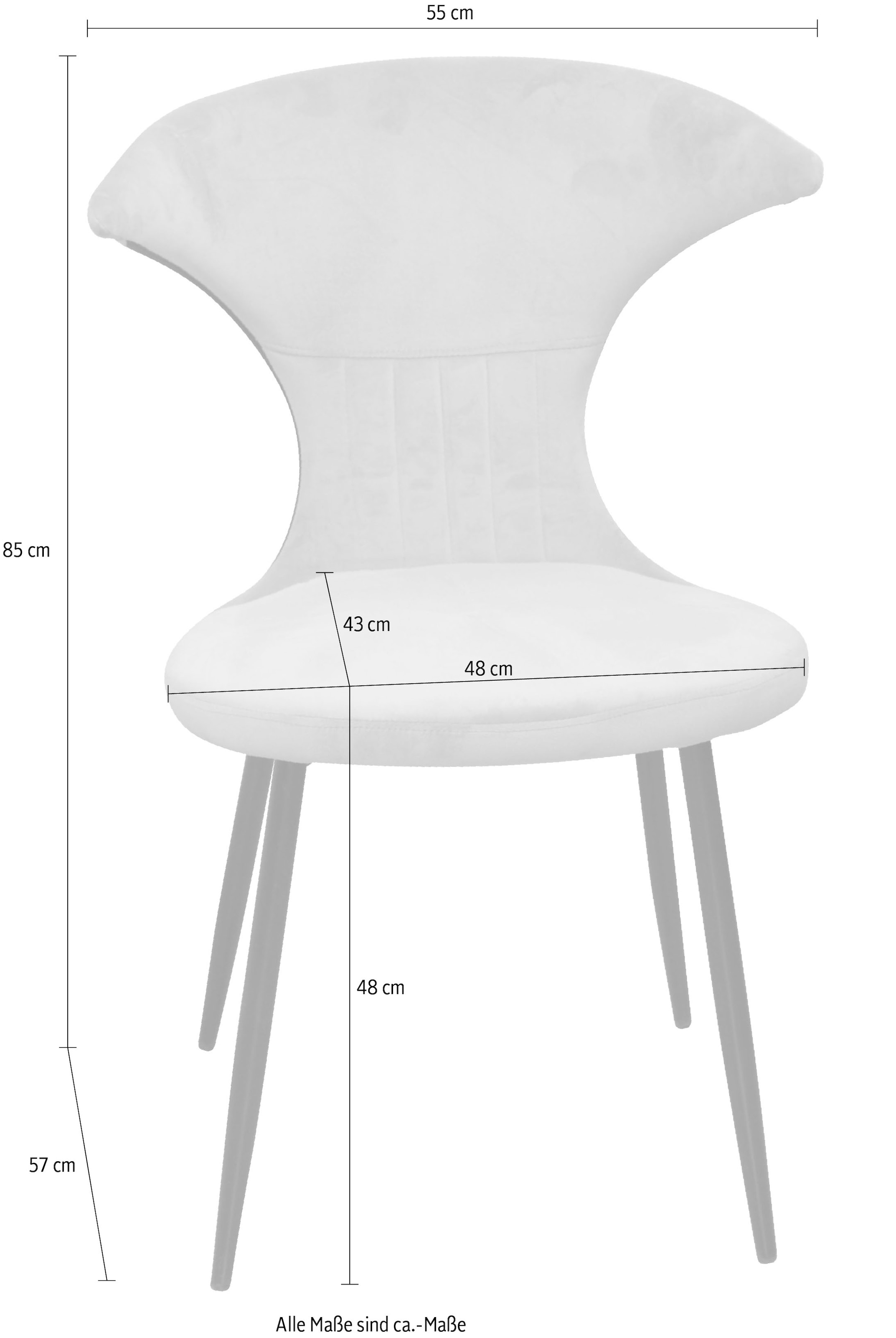 INOSIGN 4-Fussstuhl (Set) 2 Stk.Gestell aus Stahlrohr, Sitz- und Rückenfläche schaumstoffgepolstert