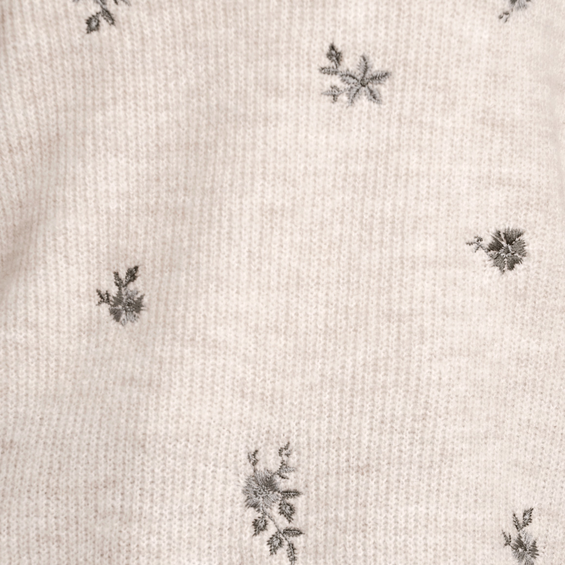 Gina Damen Strickpullover mit Stickerei creme