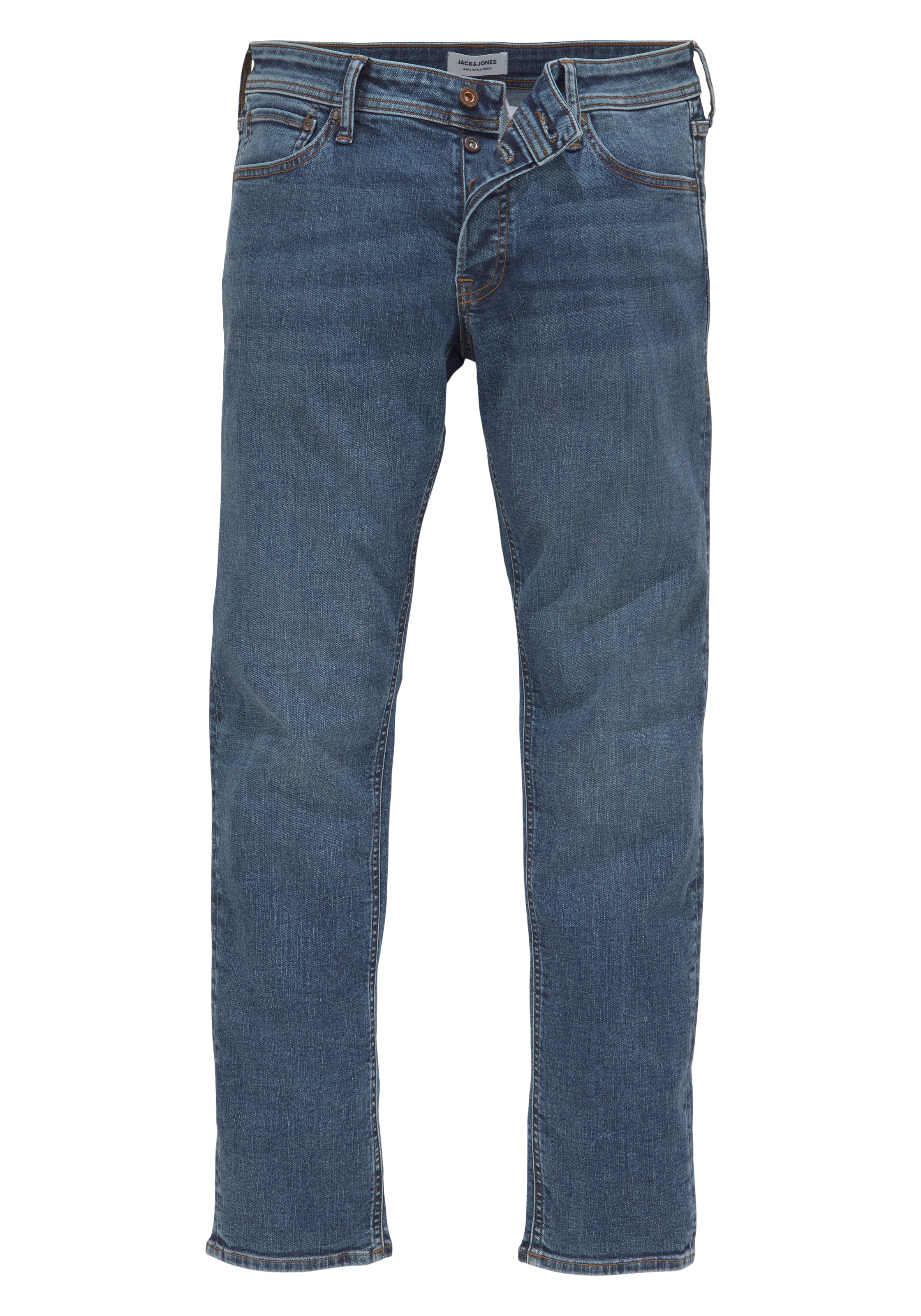 Jack & Jones Slim-fit-Jeans »JJIGLENN – Jeans mit Stretch und figurbetonter Silhouette«, Used, modisch, slim fit, Denim/Jeans