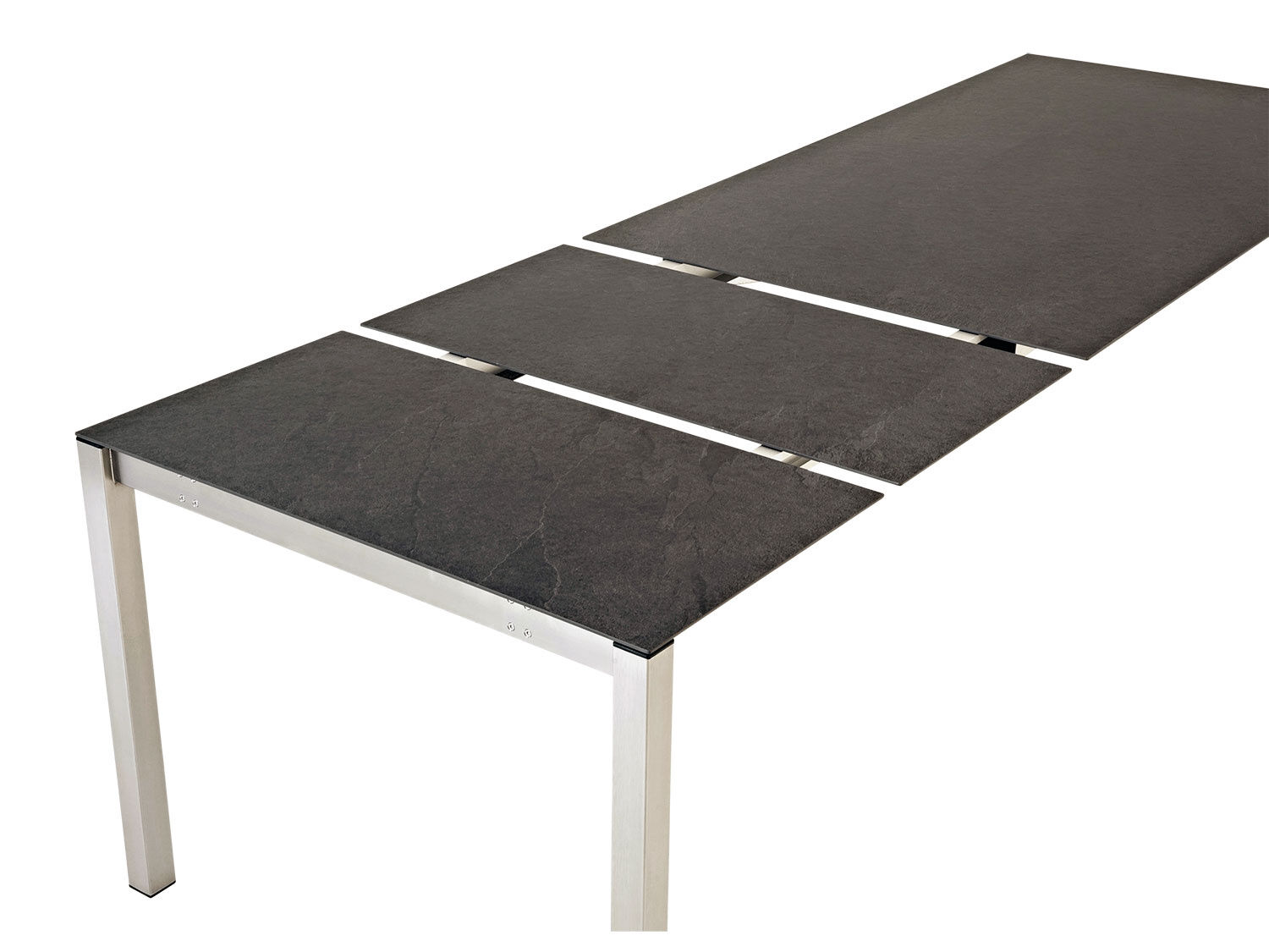 Ausziebarer Gartentisch mit Dektonplatte Kreta-Grey