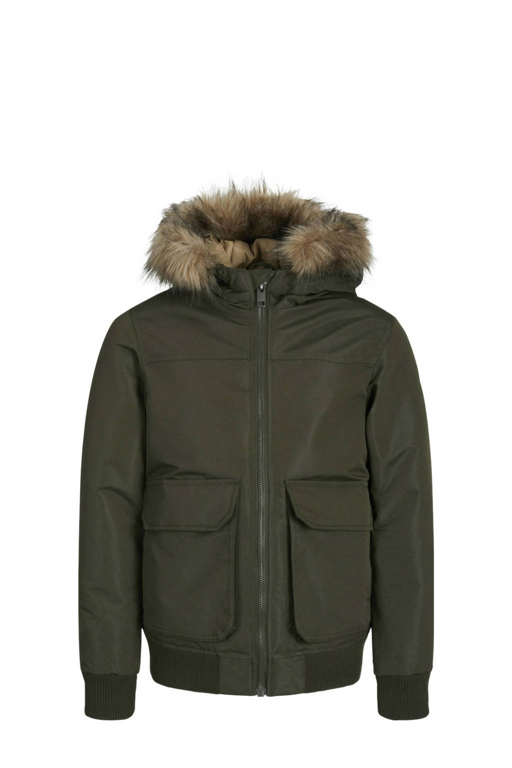 JACK & JONES bomberjack winter JJECONSTRUCT donkergroen