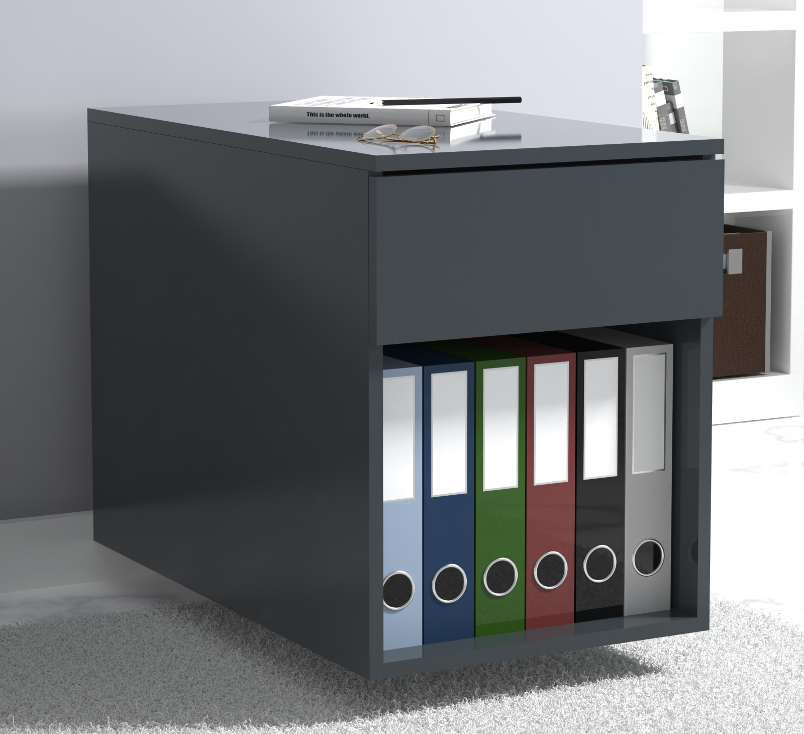 Rollcontainer DALOSA - anthrazit - Schublade - 39x70 cm