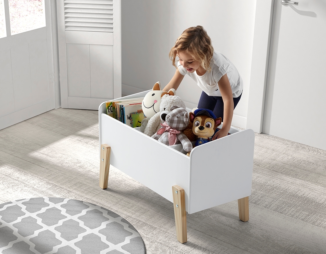 Spielkiste KIDDY - weiß - mit 3 Fächern