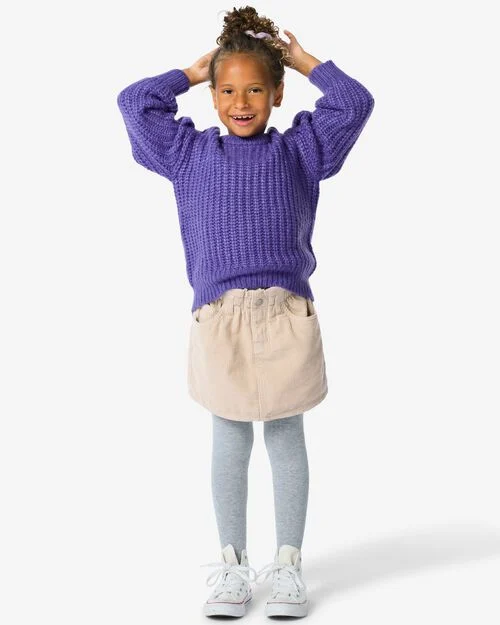 jupe fille côtelée  blanc cassé