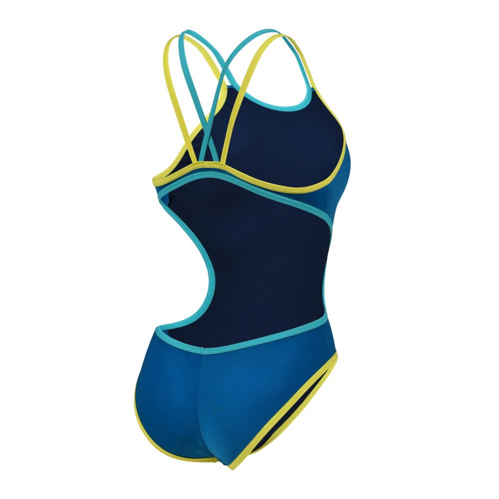 Arena ONE DOUBLE CROSS BACK - Maillot de bain 1 pièce Femme blue cosmo/soft green/wate
