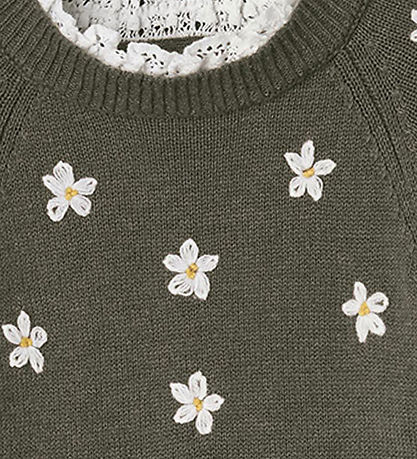 Fliink Kjole - Strik - Daisy Hand EmbroideRød - Beetle