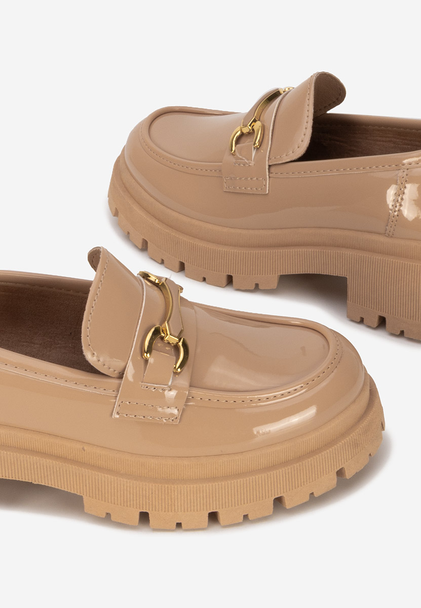Mocassins femme à semelle épaisse kaki Elssia