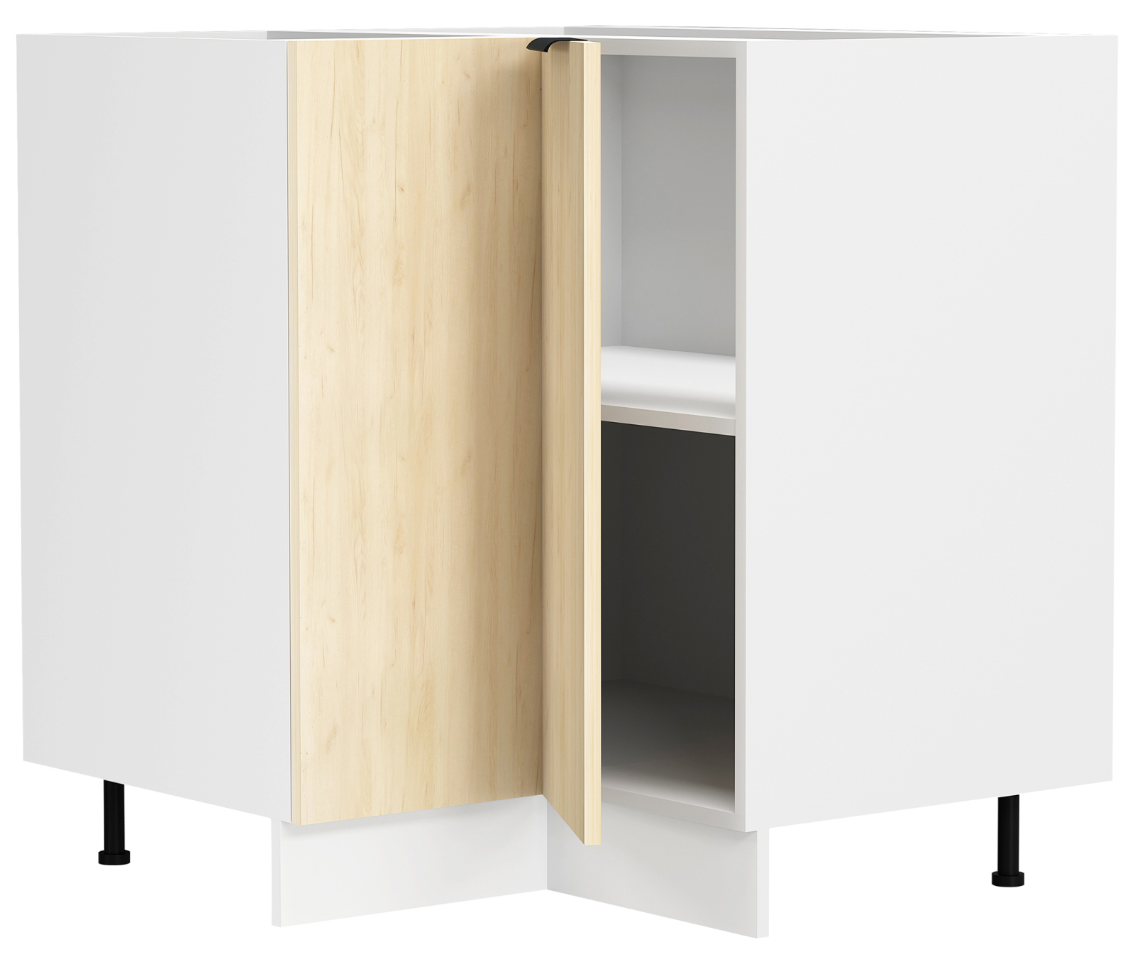 Eckunterschrank FASOLA - weiß - Honig Eiche - 76x76 cm