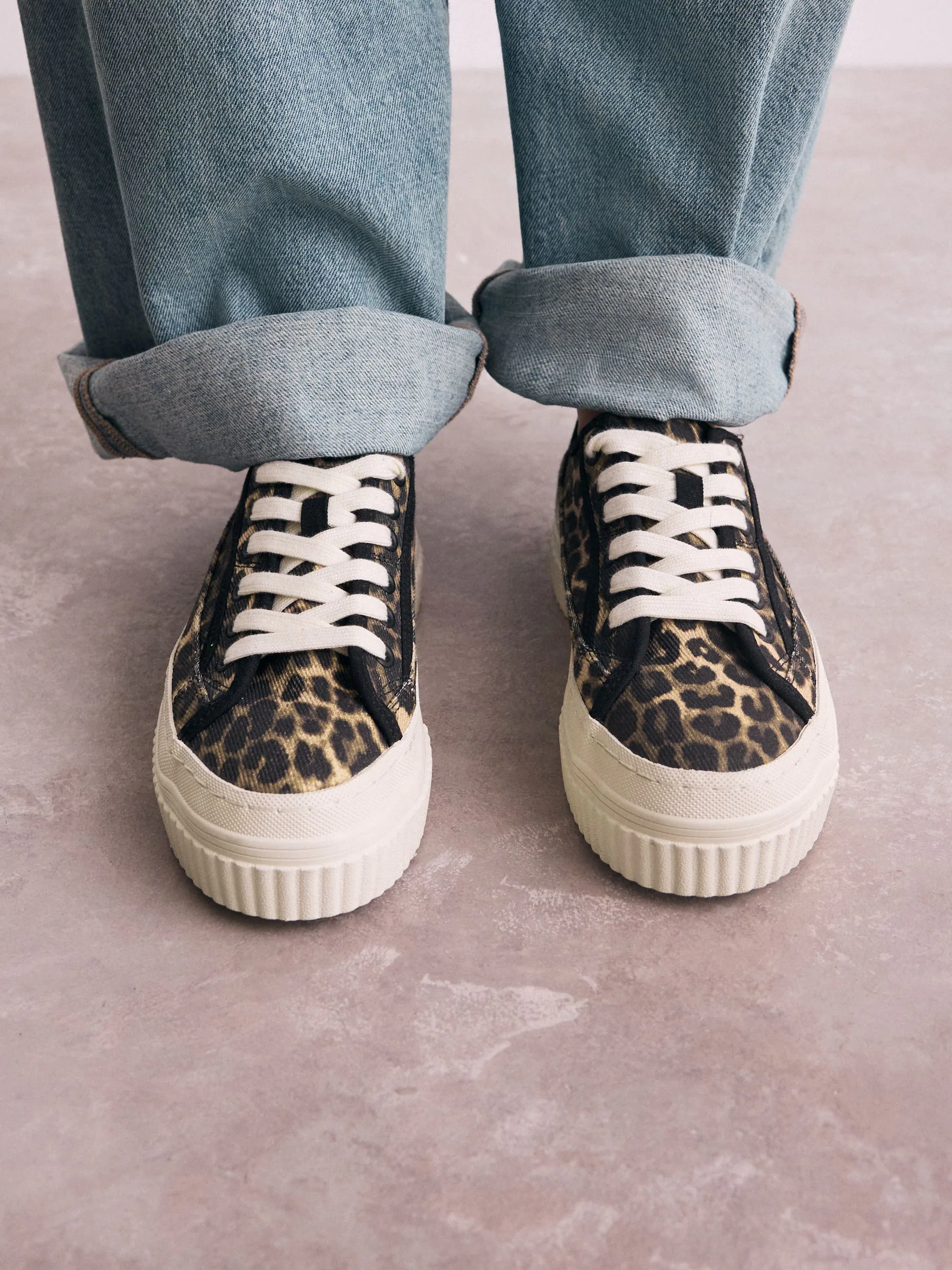Luipaard - Canvas Chunky Baseball Lace Up Trainers