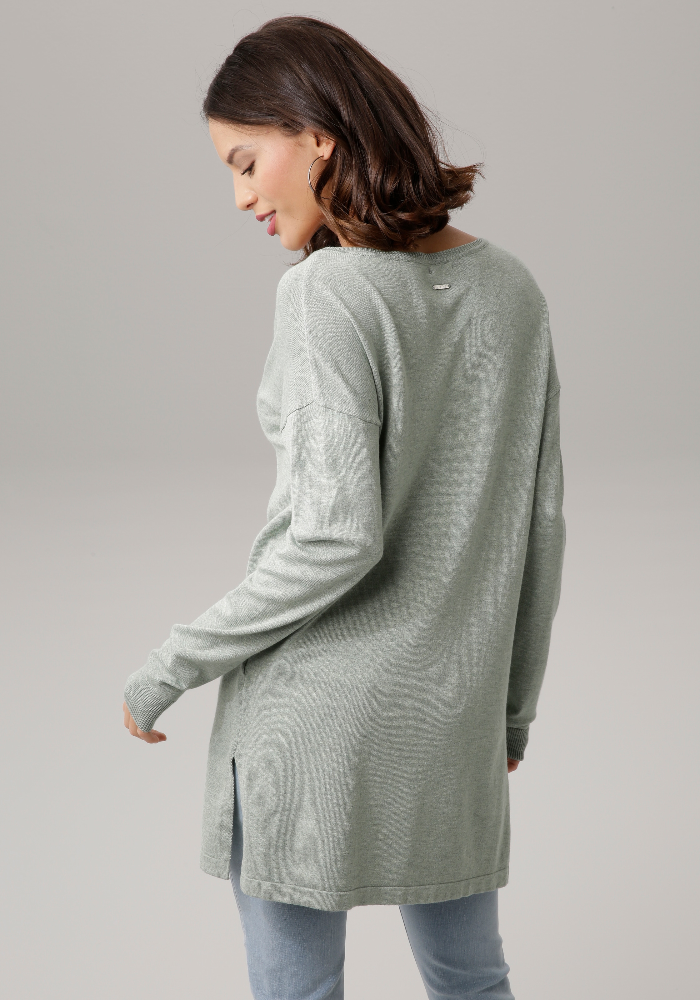 Laura Scott Strickpullover , mit spitzenbesetztem V-Ausschnitt