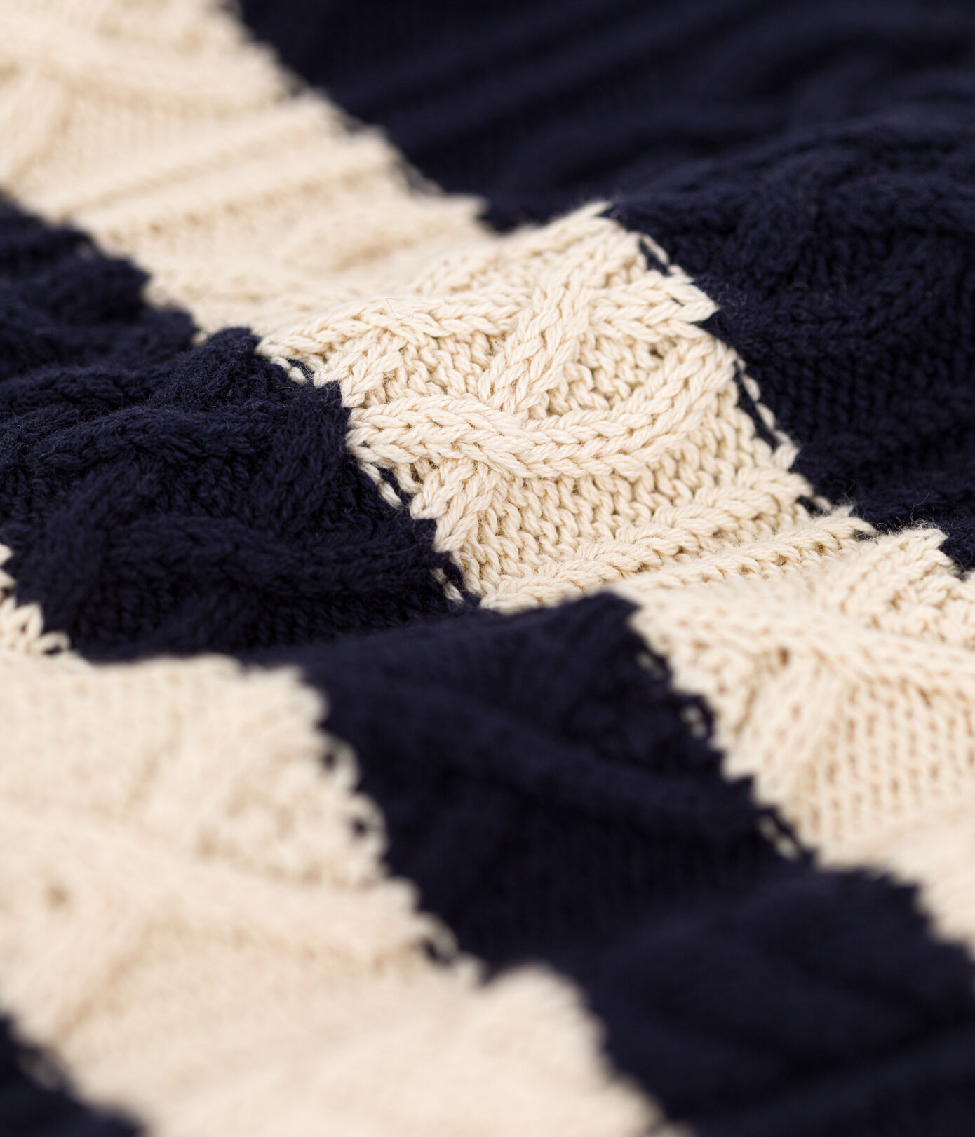 Pull irlandais rayé en coton enfant fille/garçon