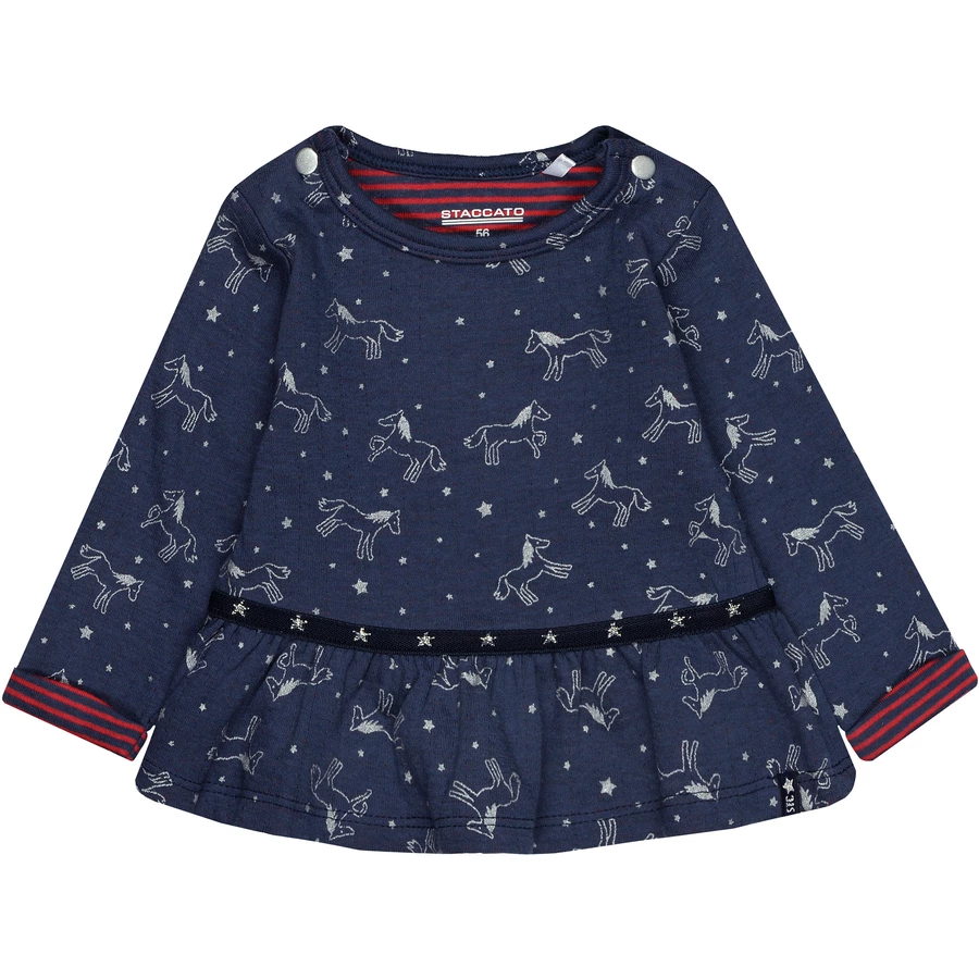 STACCATO Girls Tunika soft marine gemustert