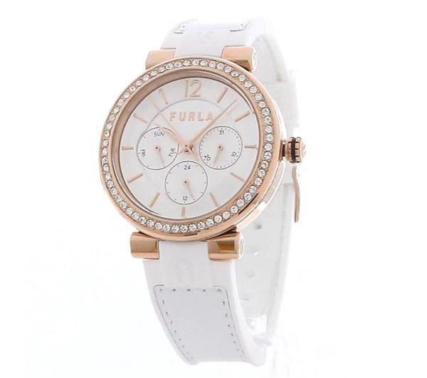 Furla Ladies Furla Block White Rose Watch WW00011003L3