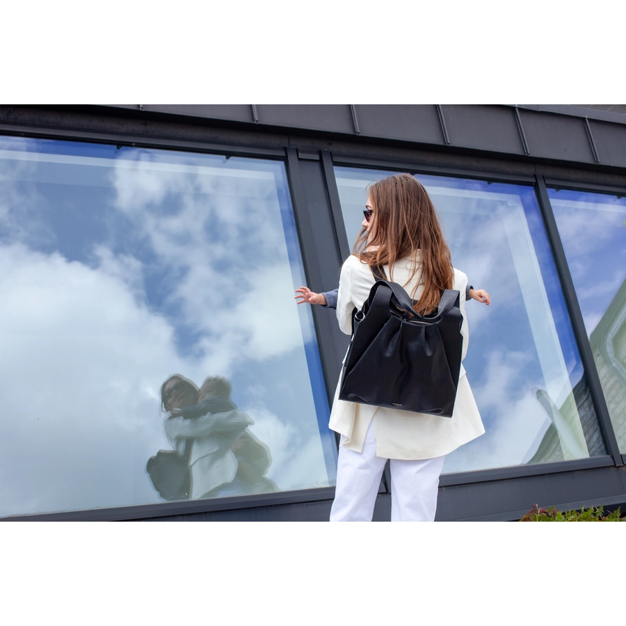 storksak Wickeltasche Kaia Leather Black