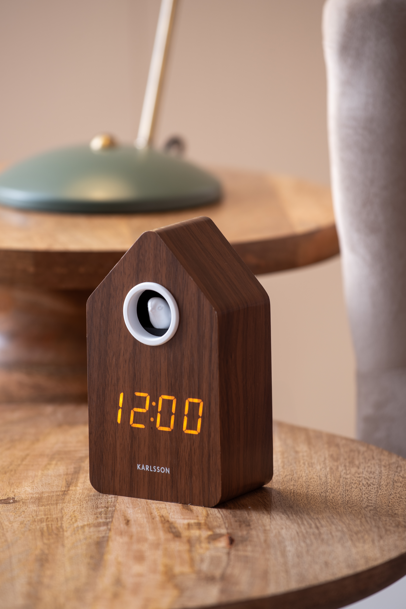Wekker Cuckoo LED - Zwart hout
