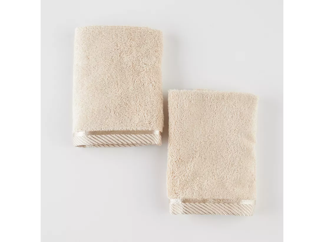 Lot de 2 Serviettes Bambo 30x30 Beige Moyen