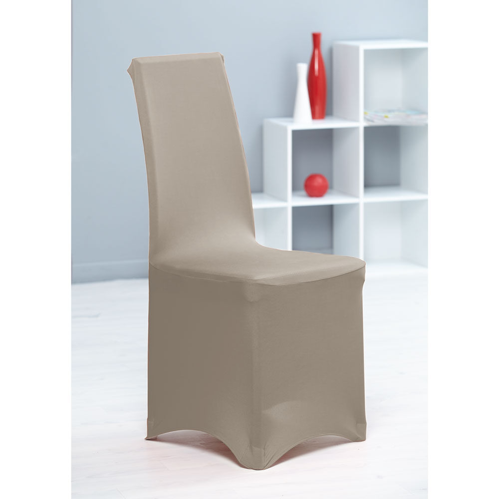 Housse de chaise taupe uni