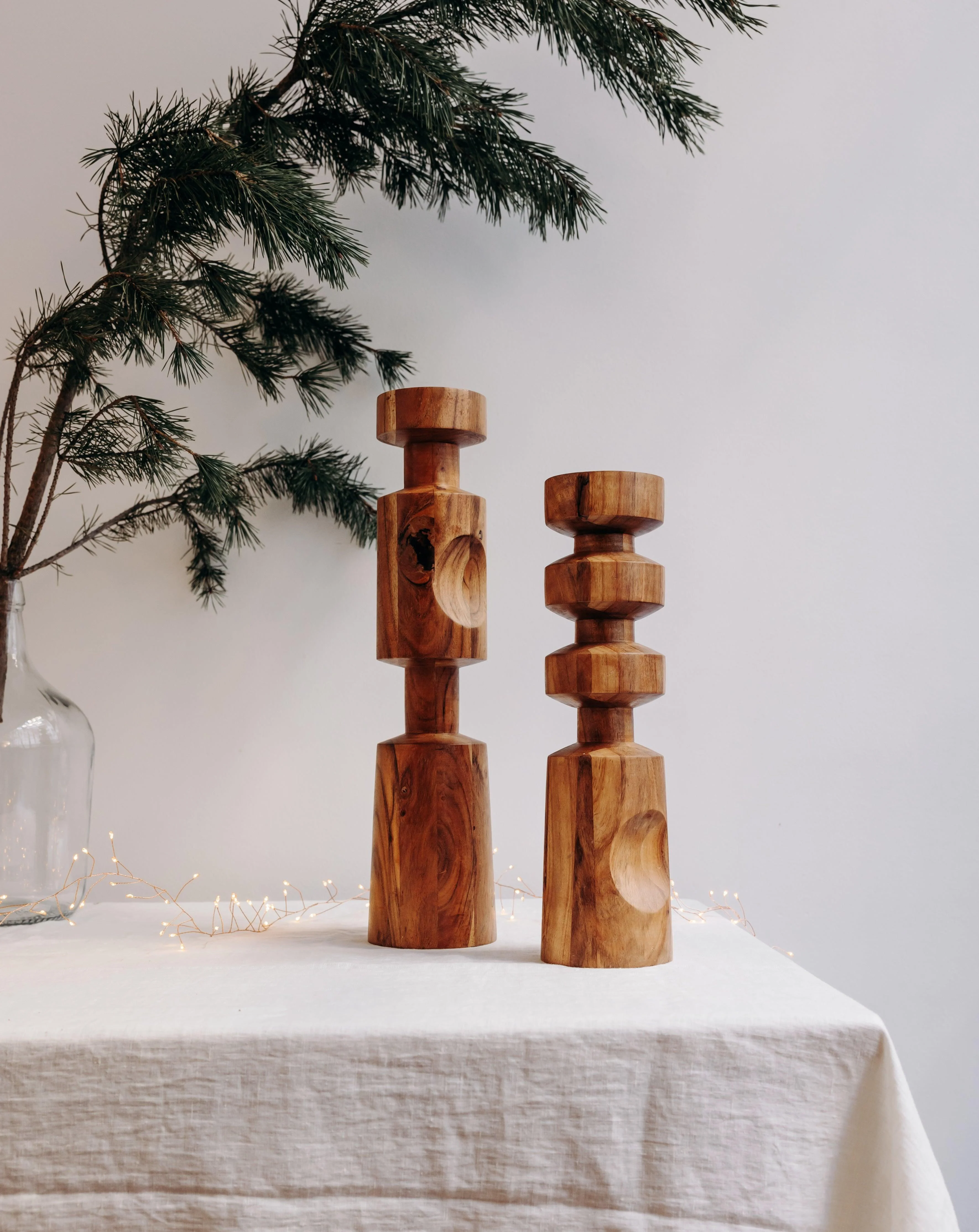 SAM - Le bougeoir en bois | Beige