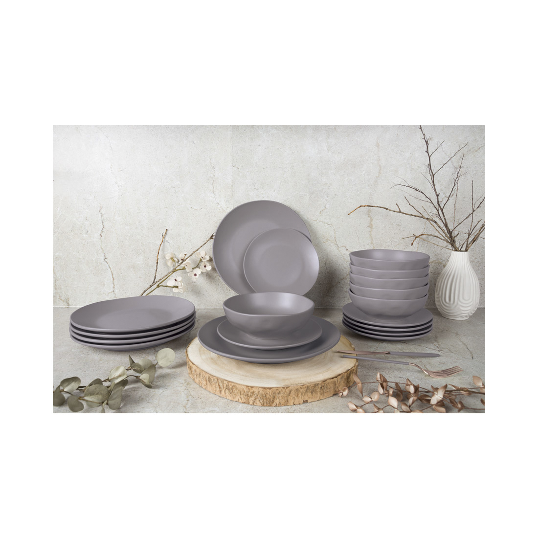 Berlinger Haus 18-teiliges Teller-Set Taupe Collection